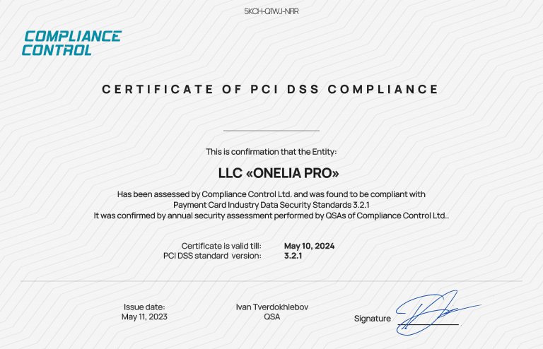 PCI DSS Онэлия про
